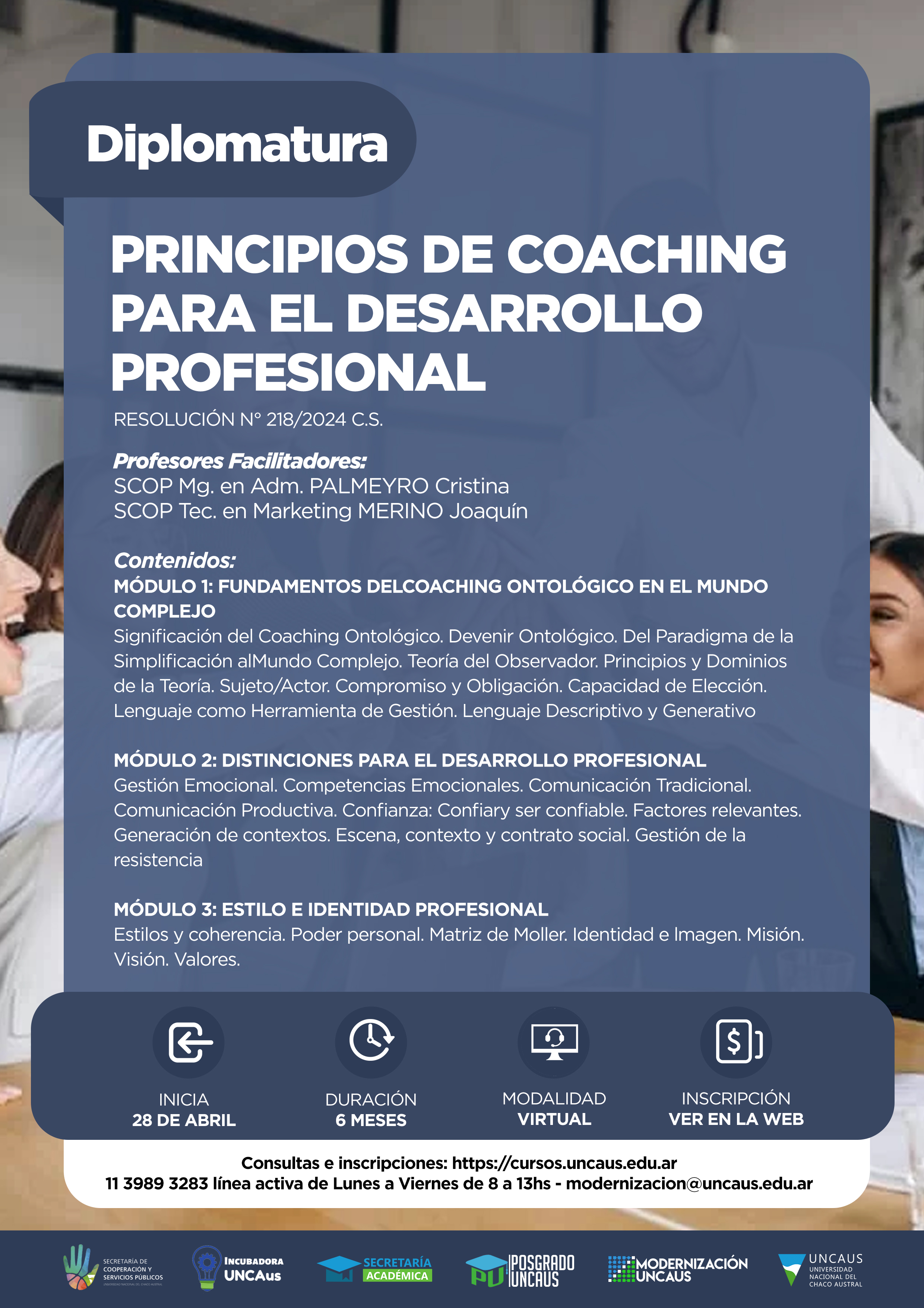 UNCAUS abrió inscripciones para la Diplomatura en Principios de Coaching para el Desarrollo Profesional