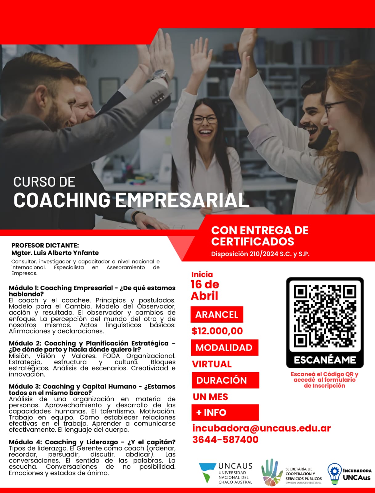 UNCAUS abrió inscripciones para un nuevo Curso de Coaching Empresarial