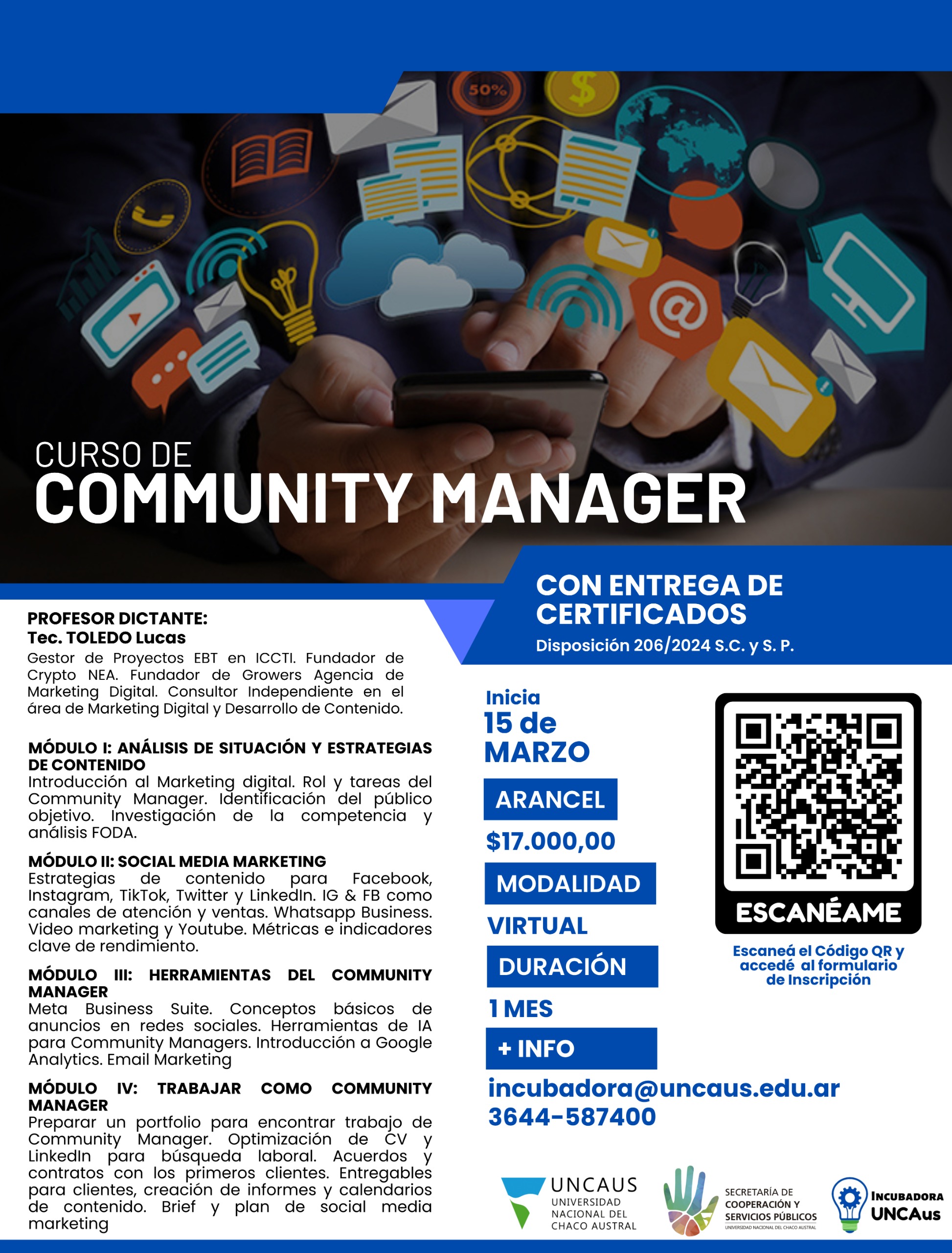 UNCAUS abrió inscripciones para un nuevo Curso de Community Manager