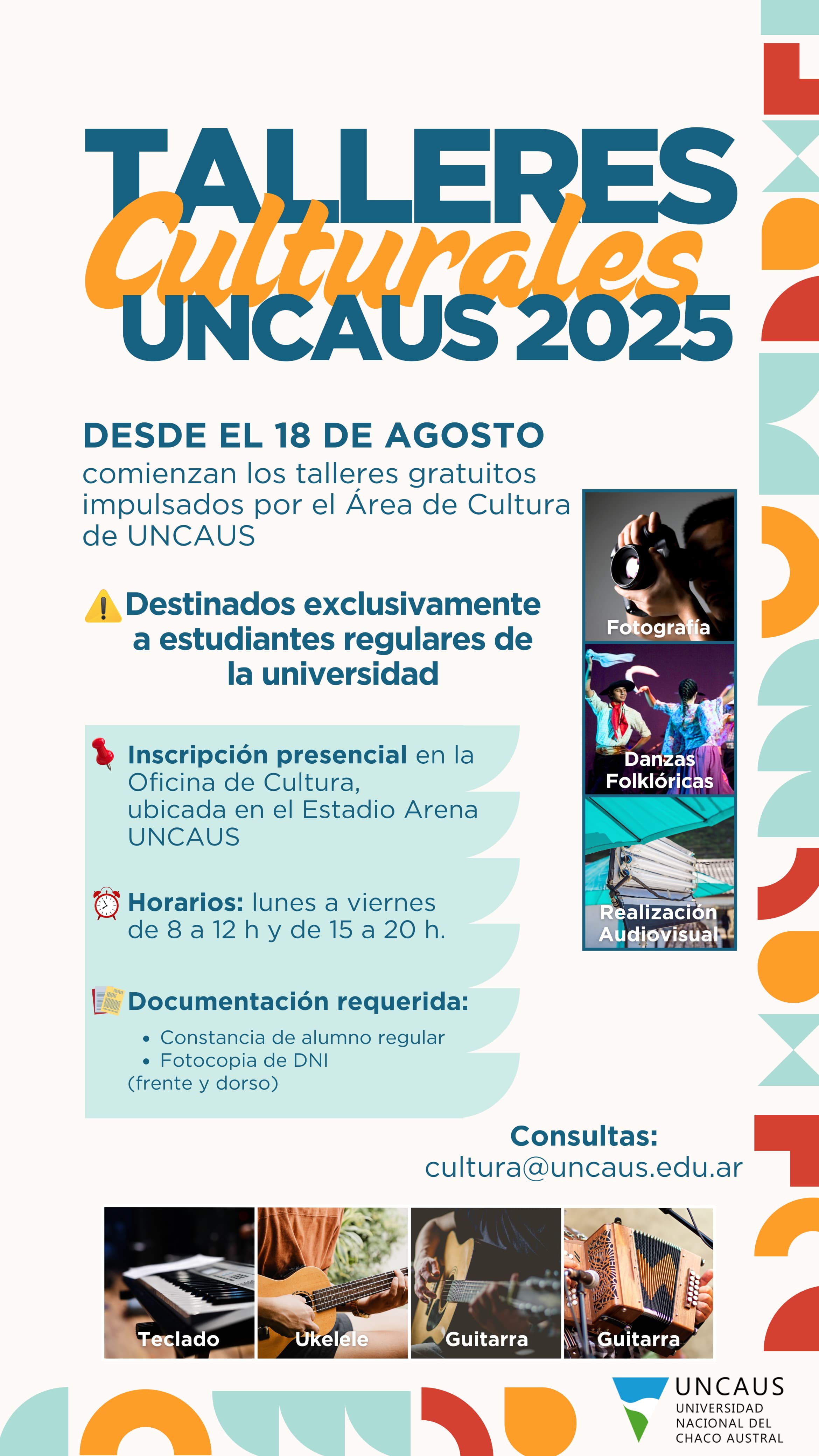 UNCAUS lanzo talleres culturales gratuitos exclusivos para alumnos regulares de la Universidad 